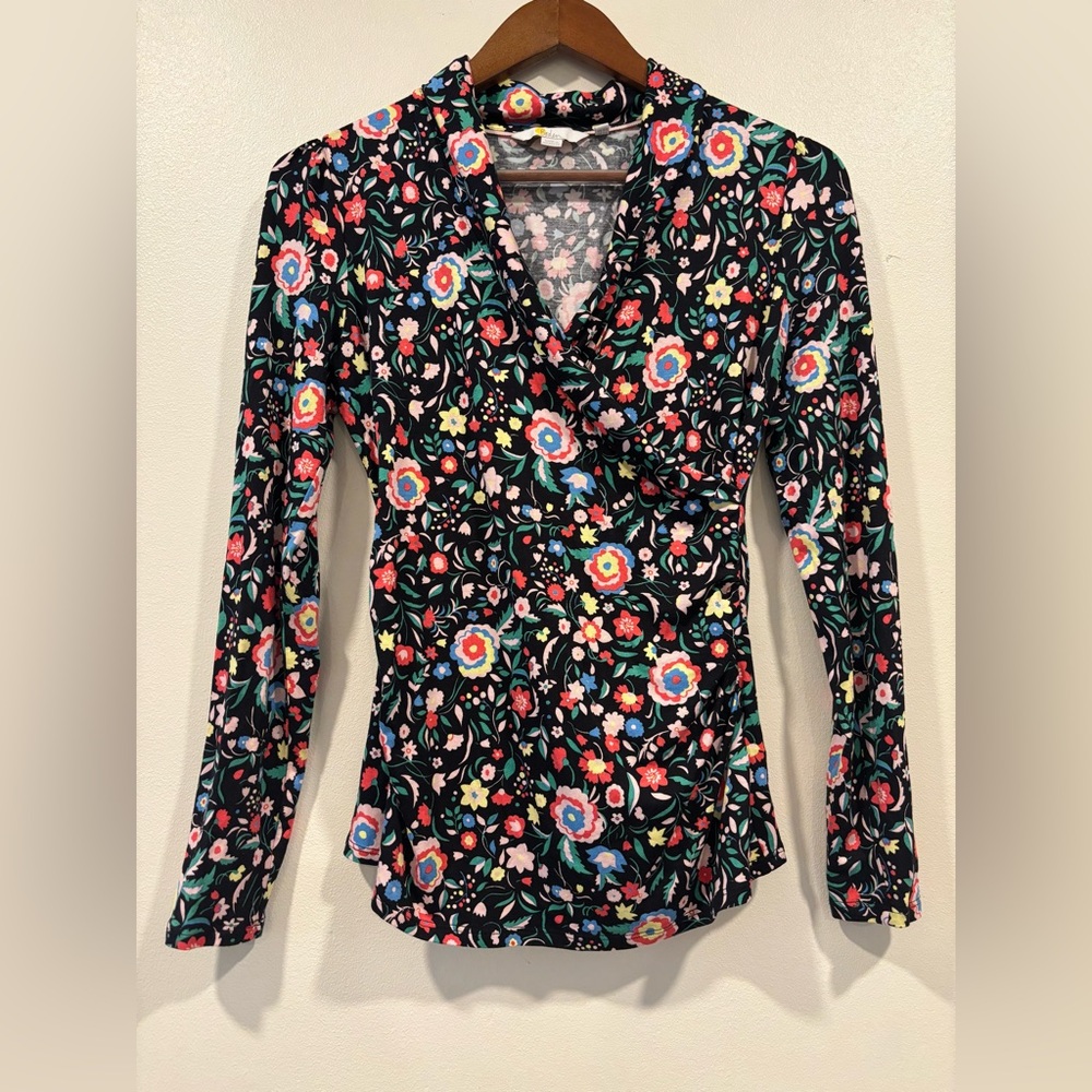 Boden‎ Black Floral Long Sleeve Blouse